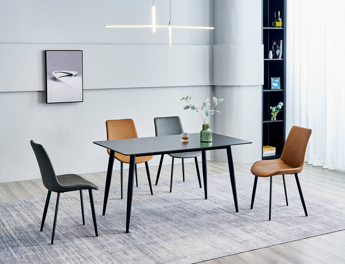 FS-D0604 Black Sand Sintered Stone Dining Table