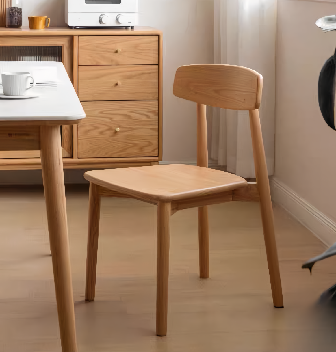 simple modern solid wood back dining chair YS-052208Y/052208H