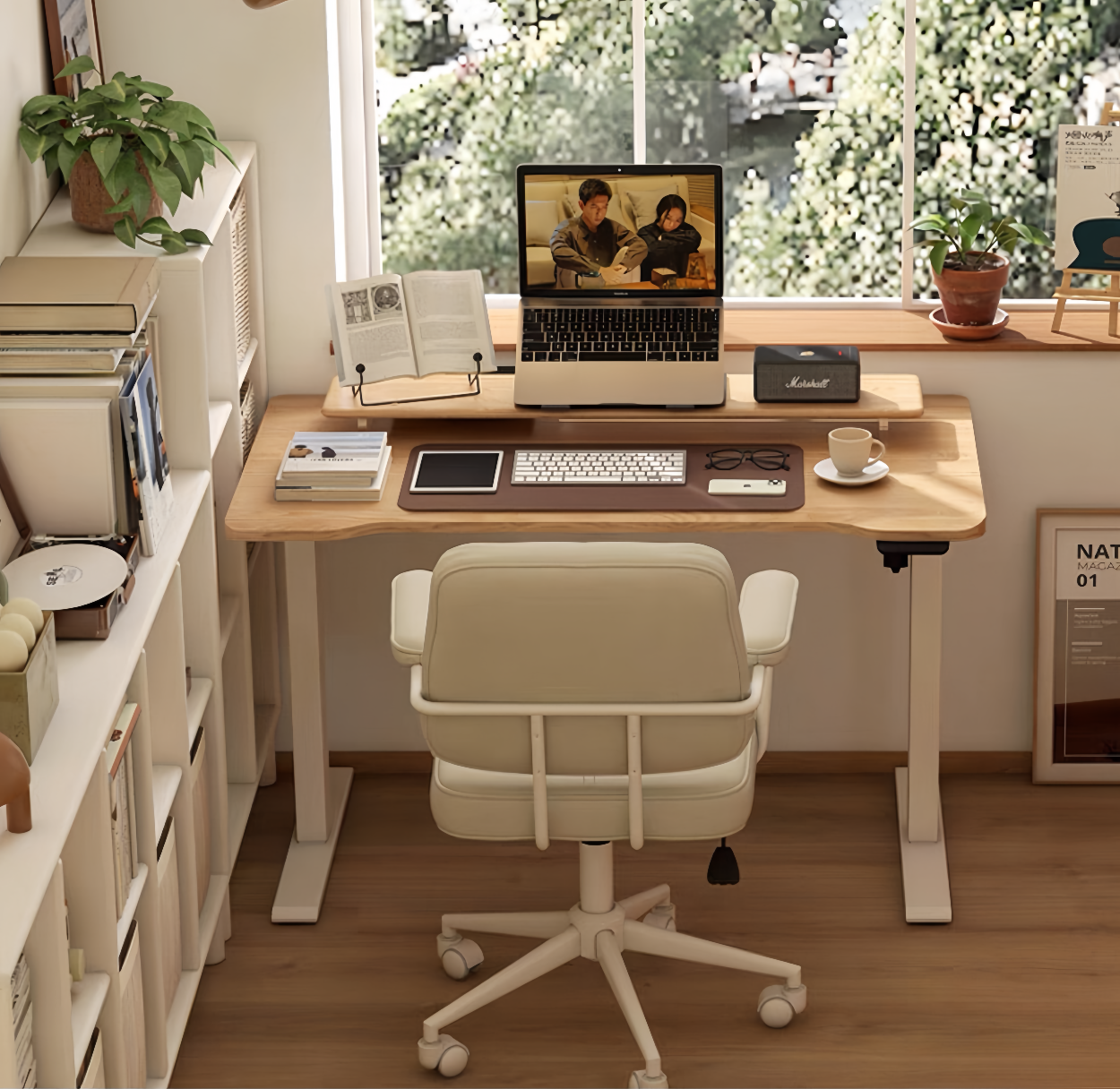 solid wood intelligent electric height-adjustable table YS-052914Y/052914H