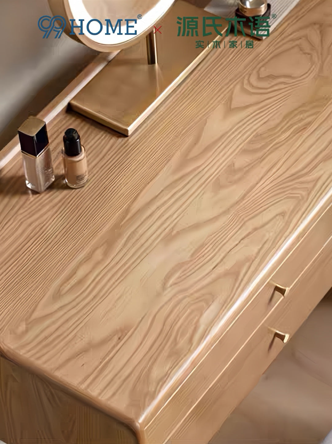 Solid wood dressing table and makeup mirror set FS-YS061159