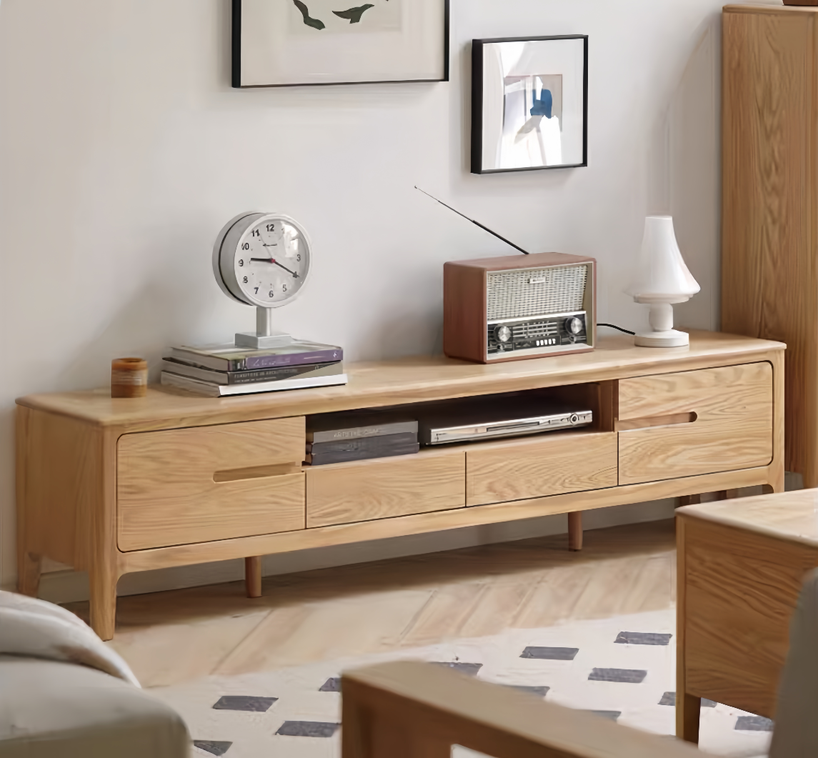 solid wood TV cabinet with two doors and two drawers FS-YS061174/061175/061176/061177