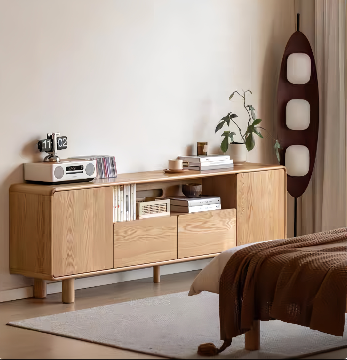 tall solid wood TV cabinet FS-YS070209