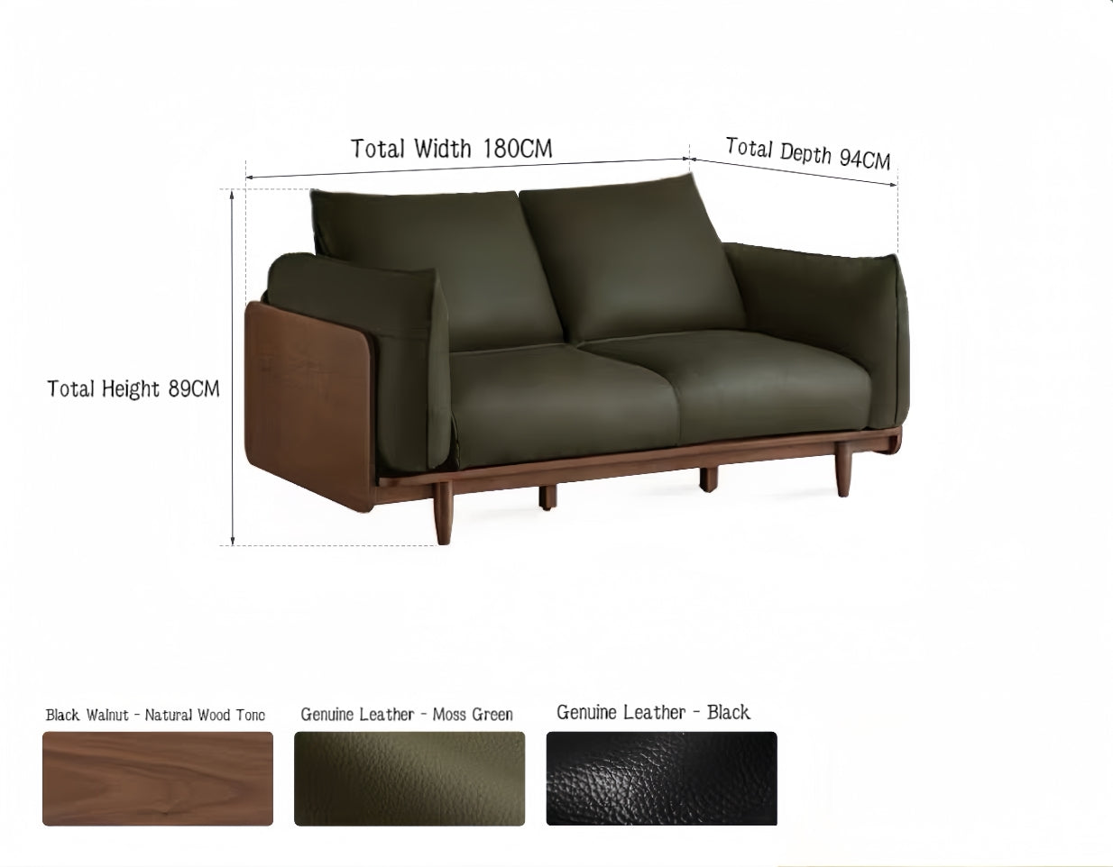 Solid Wood and Genuine Leather Sofa YS-042101/042102