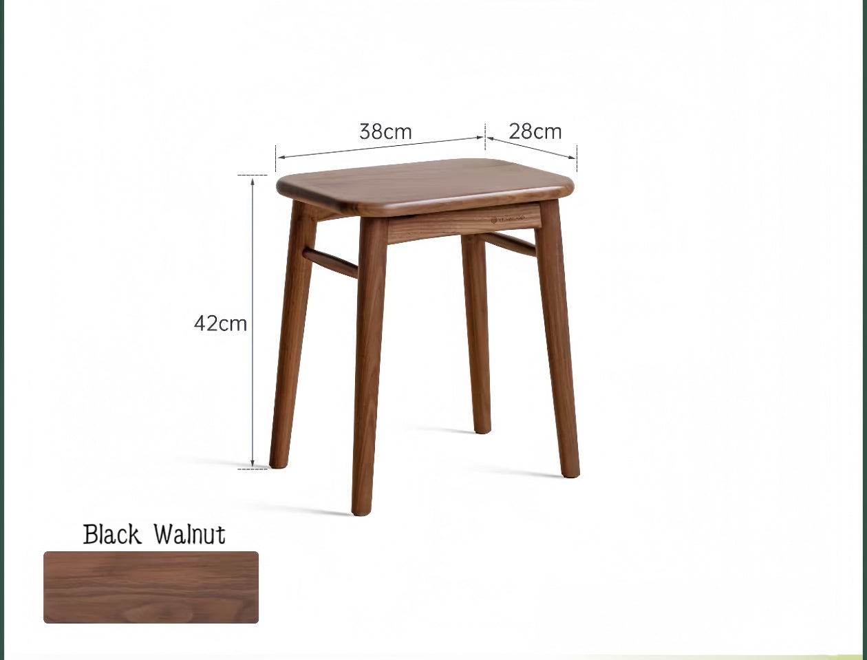 Solid Wood Vanity Stool - Black Walnut YH-051203