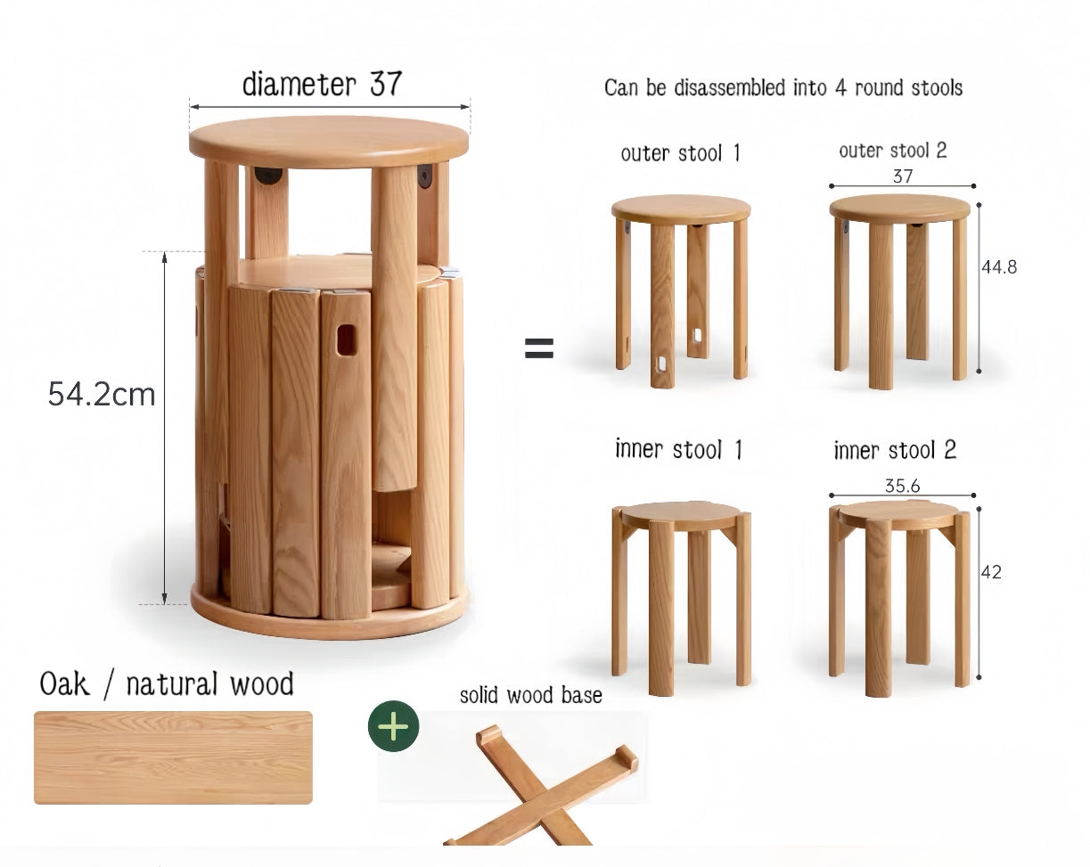 oak stacking stools YS-051604