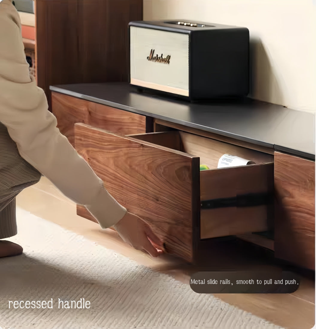 Black Walnut and Sintered Stone TV Stand YS-052908