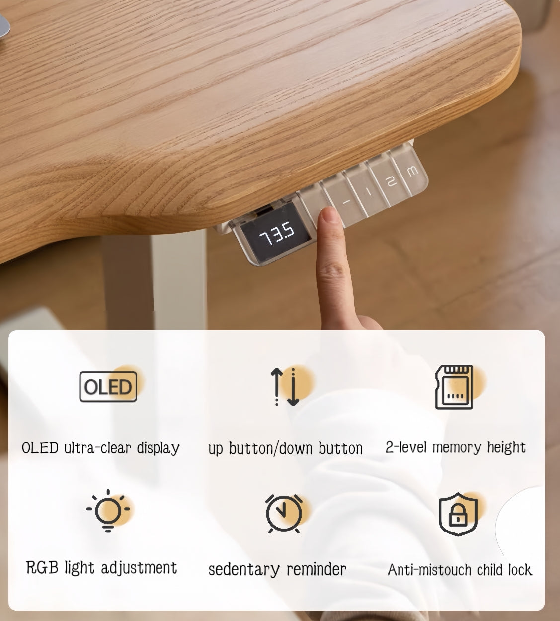 solid wood intelligent electric height-adjustable table YS-052914Y/052914H