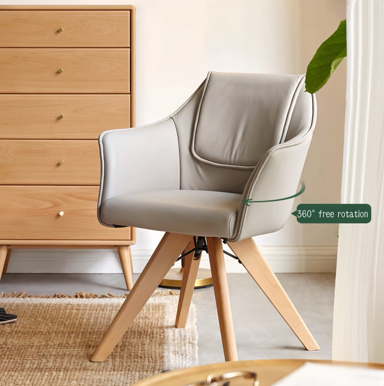 Rotatable leather backrest sofa chair YS-061144