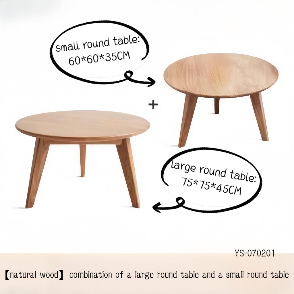 large and small combination solid wood round coffee table YS-070201