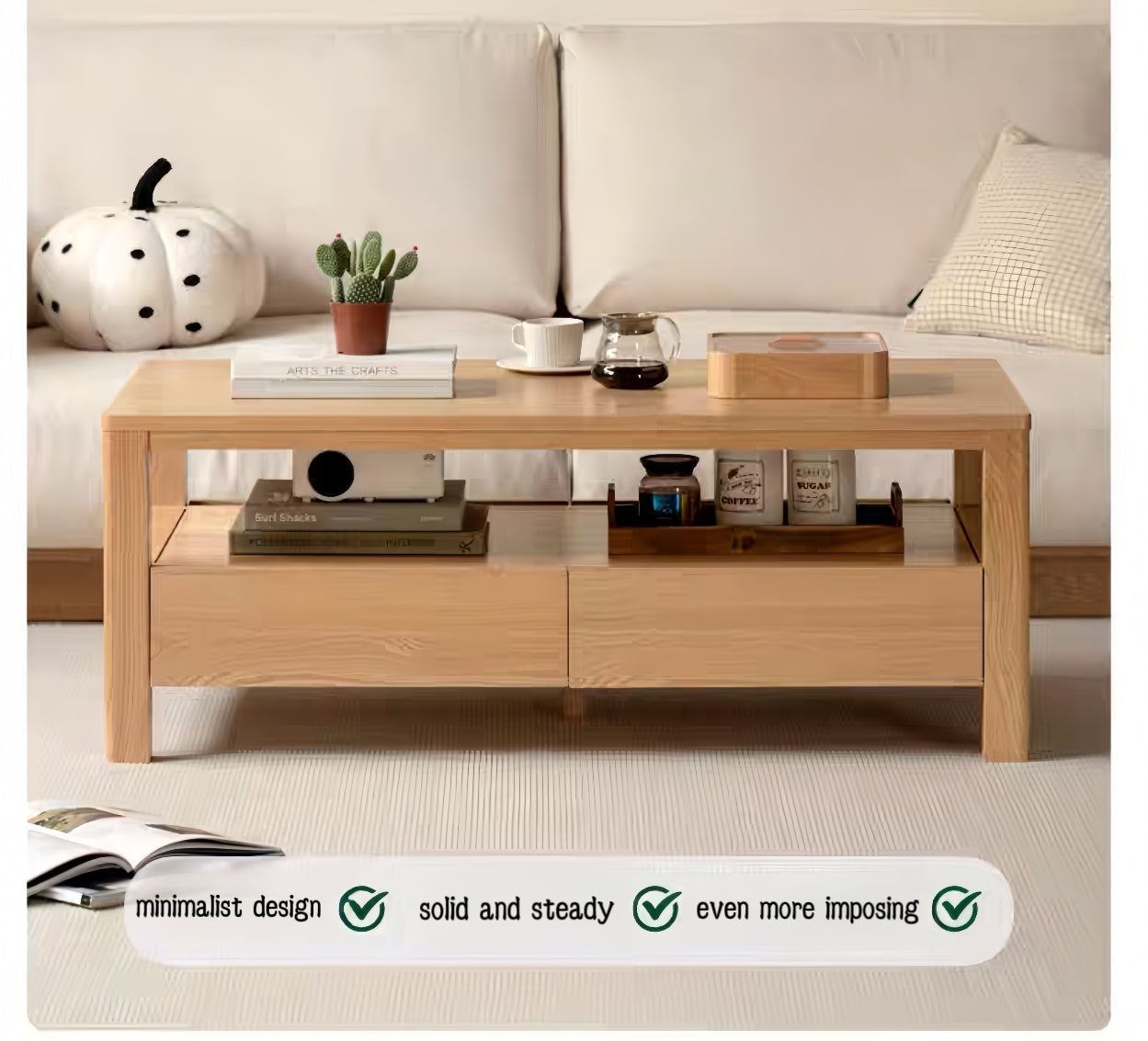 Solid wood oak coffee tabl YS-061152