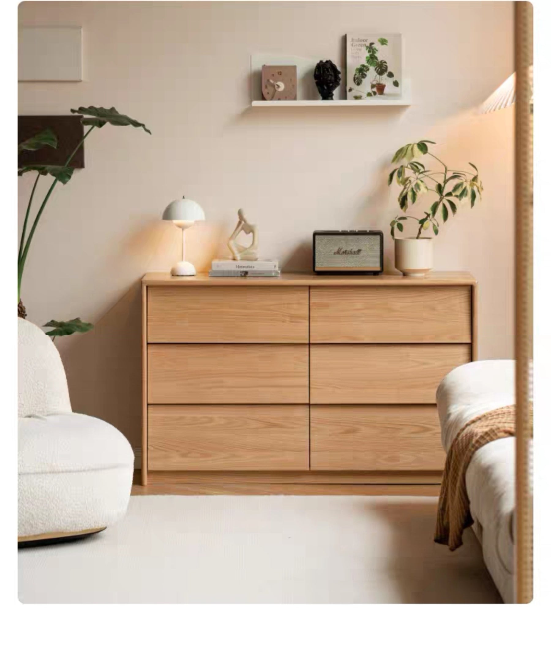 Oak five-drawer and six-drawer cabinets with slanted drawer fronts FS-YS070101/YS0707102