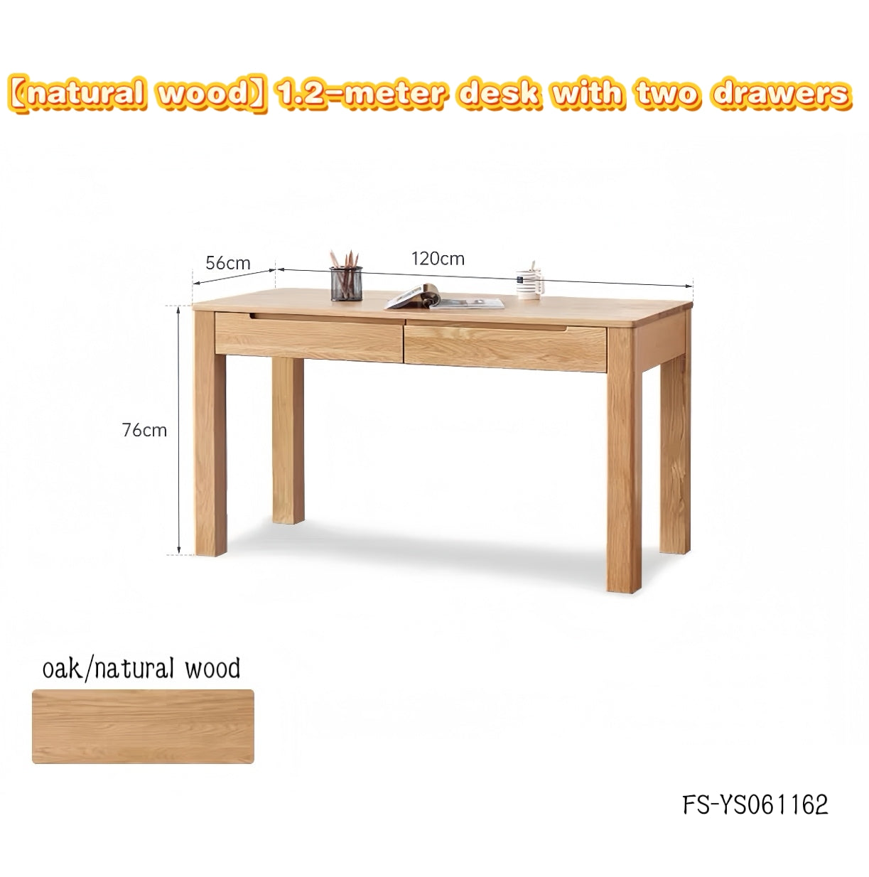 Nordic minimalist oak desk FS-YS061162/061163