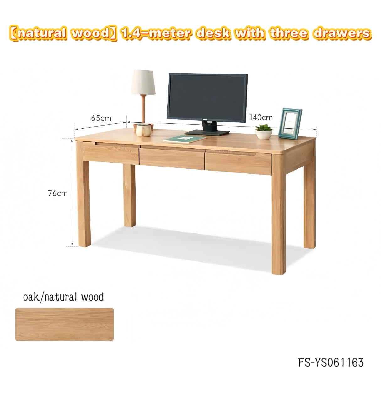 Nordic minimalist oak desk FS-YS061162/061163