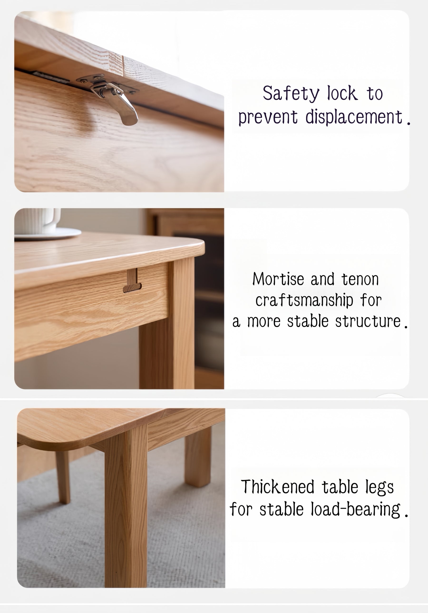 Solid wood extendable dining table FS-YS061164