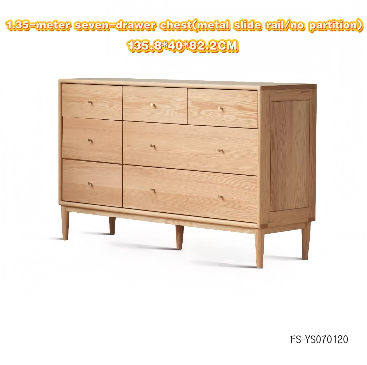 solid wood seven-drawer chest FS-YS070210