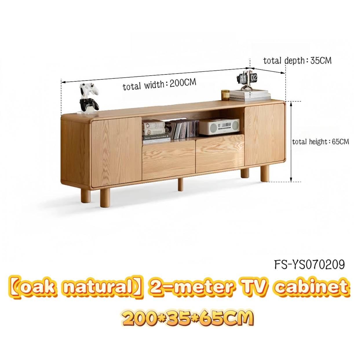 tall solid wood TV cabinet FS-YS070209