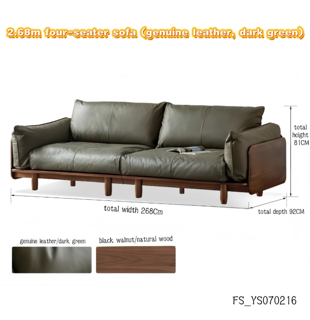 Green Leather Sofa YS033101-219/YS070216-268