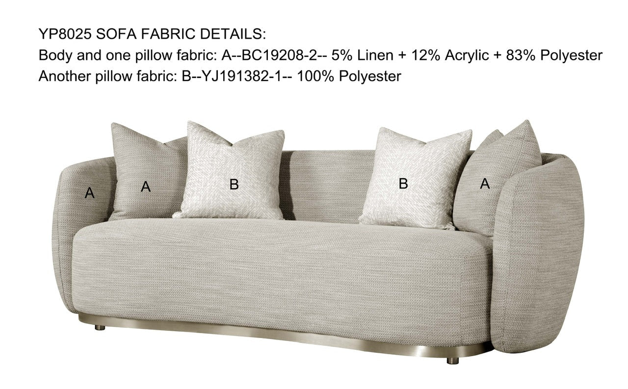 Beige Fabric 3 Seater Sofa FS-CL8025