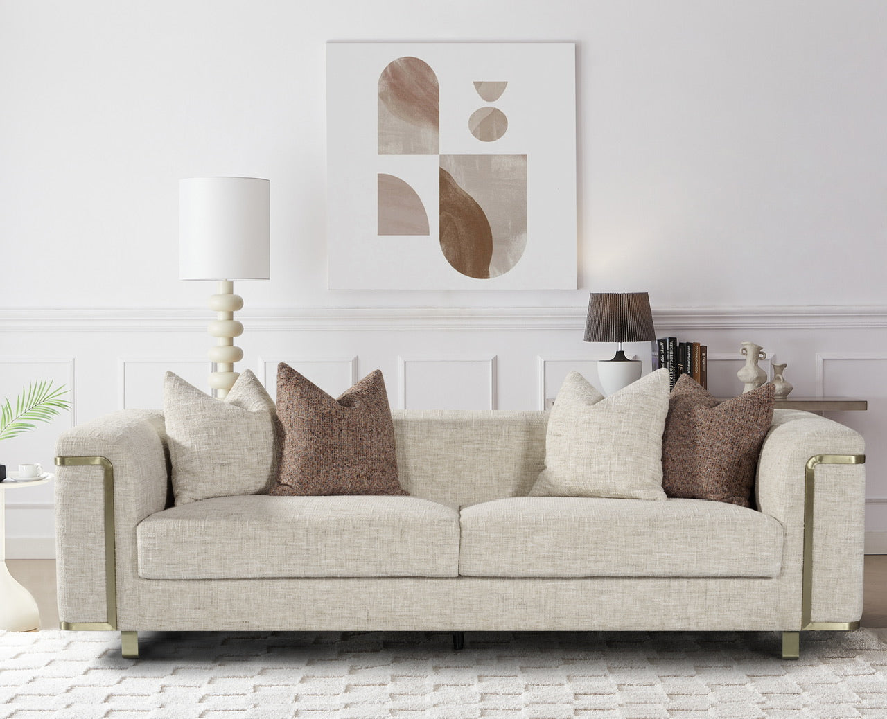 Beige Luxury 3 Seater Sofa FS-CL8088