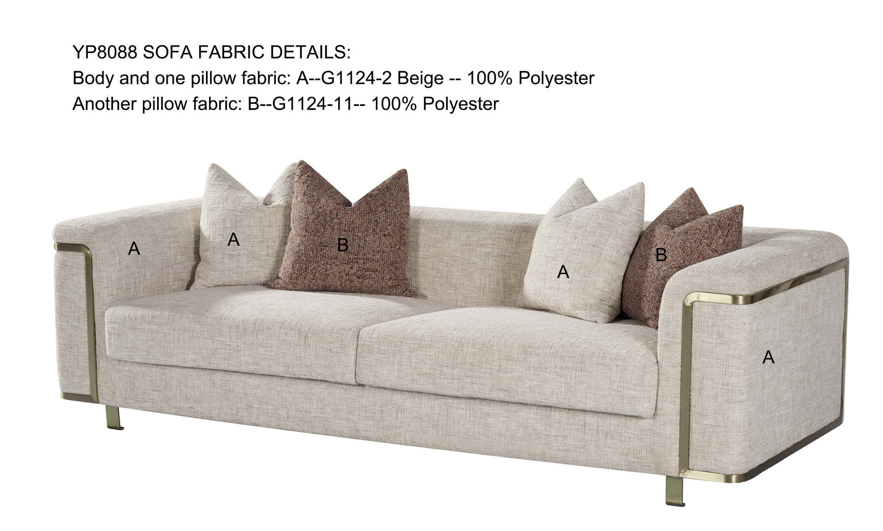 Beige Luxury 3 Seater Sofa FS-CL8088