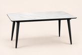 C-001 Glossy Snow Mountain White Sintered Stone Dining Table