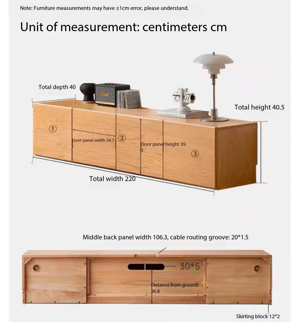 Oak Y101N04 2.0m Floor Standing TV Stand