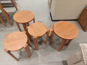 0.37m stacking stools * 4 + solid wood base YS25112601