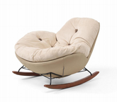 Modern Beige Grey Velvet Lounge Chair HYJ-T008