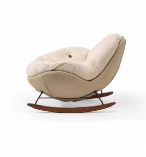 Modern Beige Grey Velvet Lounge Chair HYJ-T008