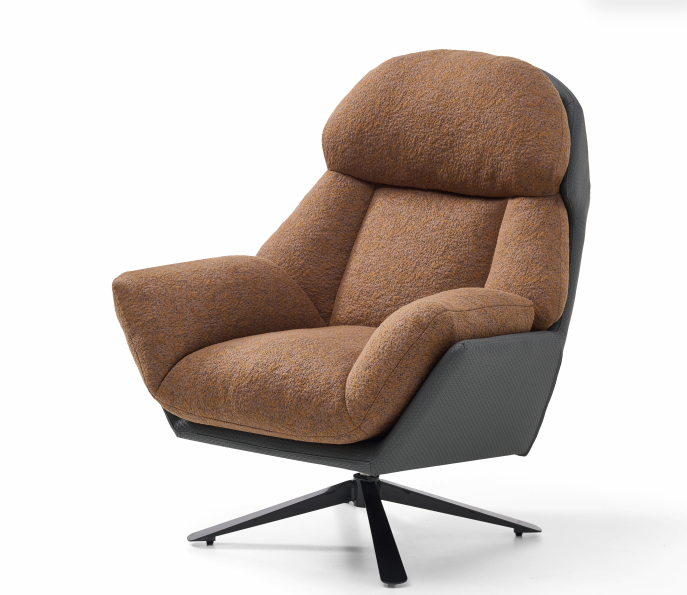 Modern Brown 360° Swivel Lounge Chair HYJ-T010