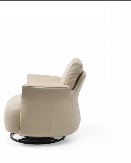 HYJ-T005 Modern Rocking & Swivel Lounge Chair | Light Grey / Red | 90×81×82cm