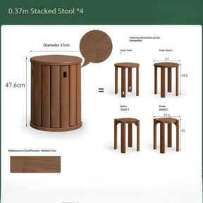 0.37m stacking stools * 4 + solid wood base YS25112601