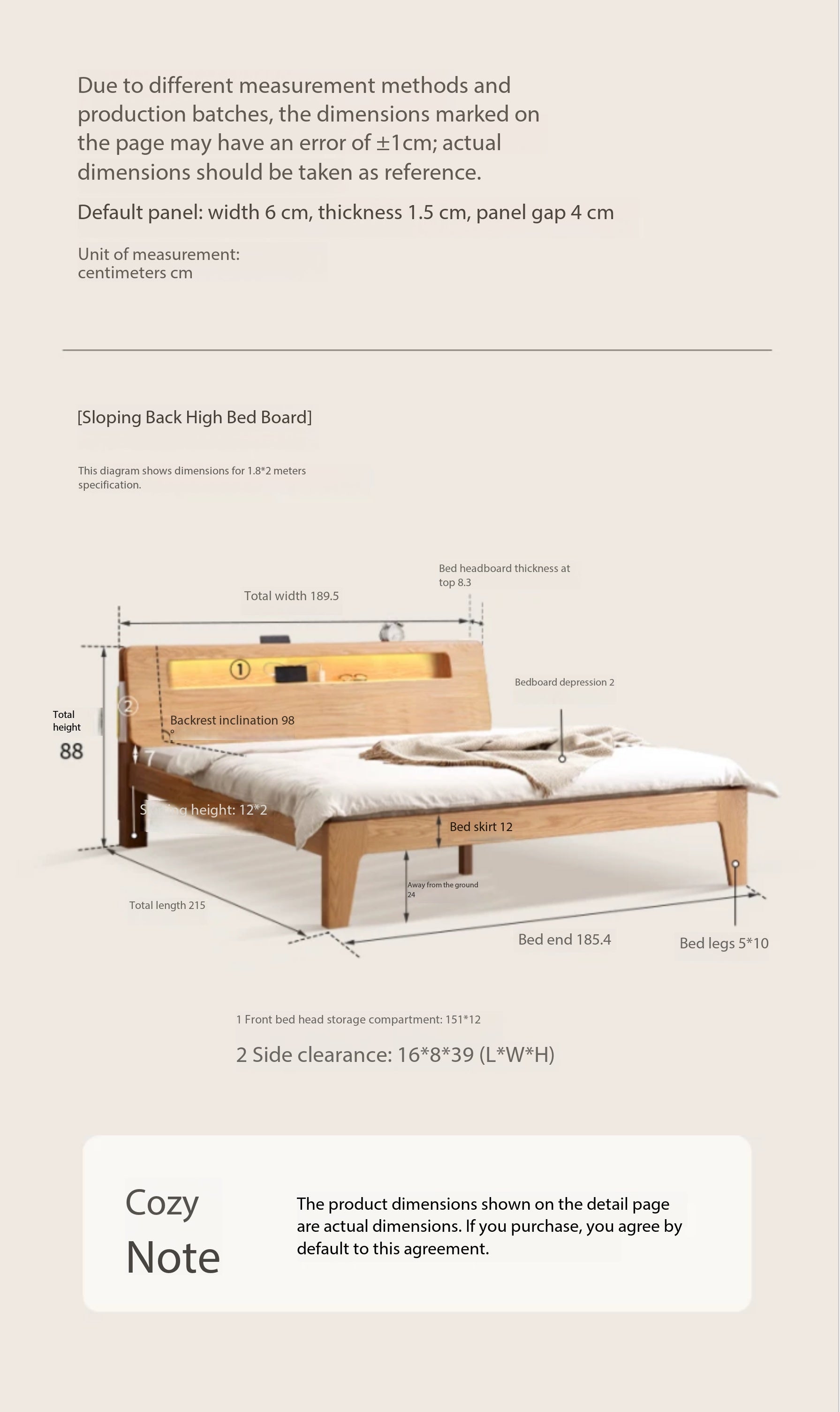 Multifunctional Backrest Night Reading Bed YS-260227