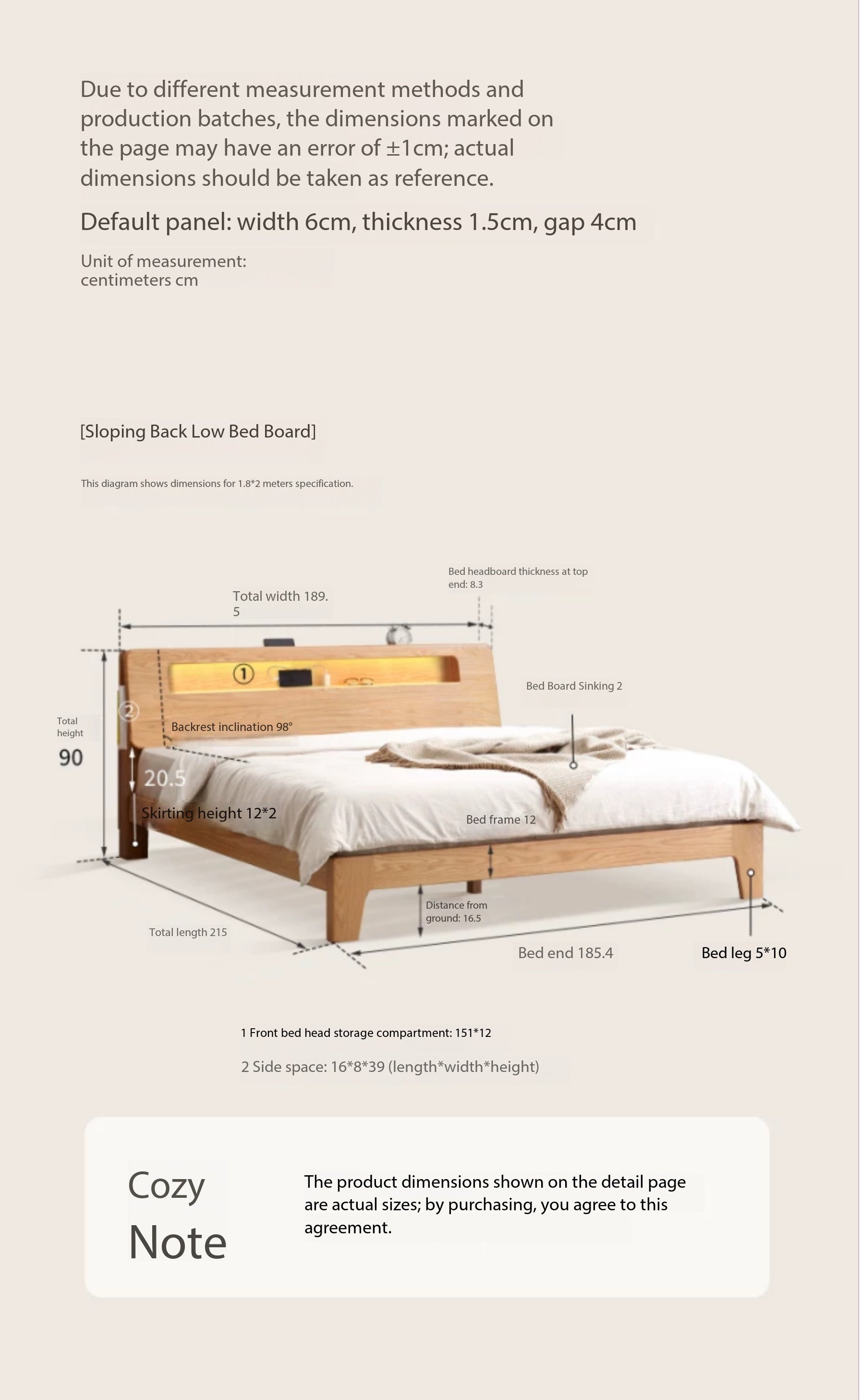 Multifunctional Backrest Night Reading Bed YS-260227