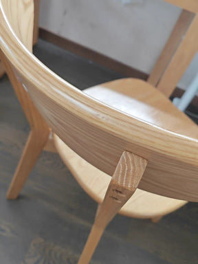 Oak and walnut color arc-shaped dining chair YS26031001