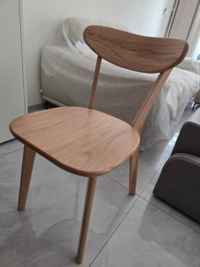 Oak and walnut color arc-shaped dining chair YS26031001