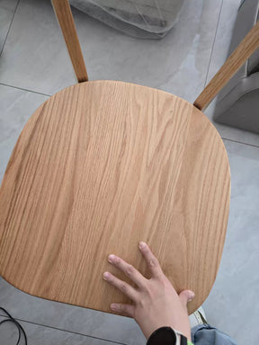 Oak and walnut color arc-shaped dining chair YS26031001