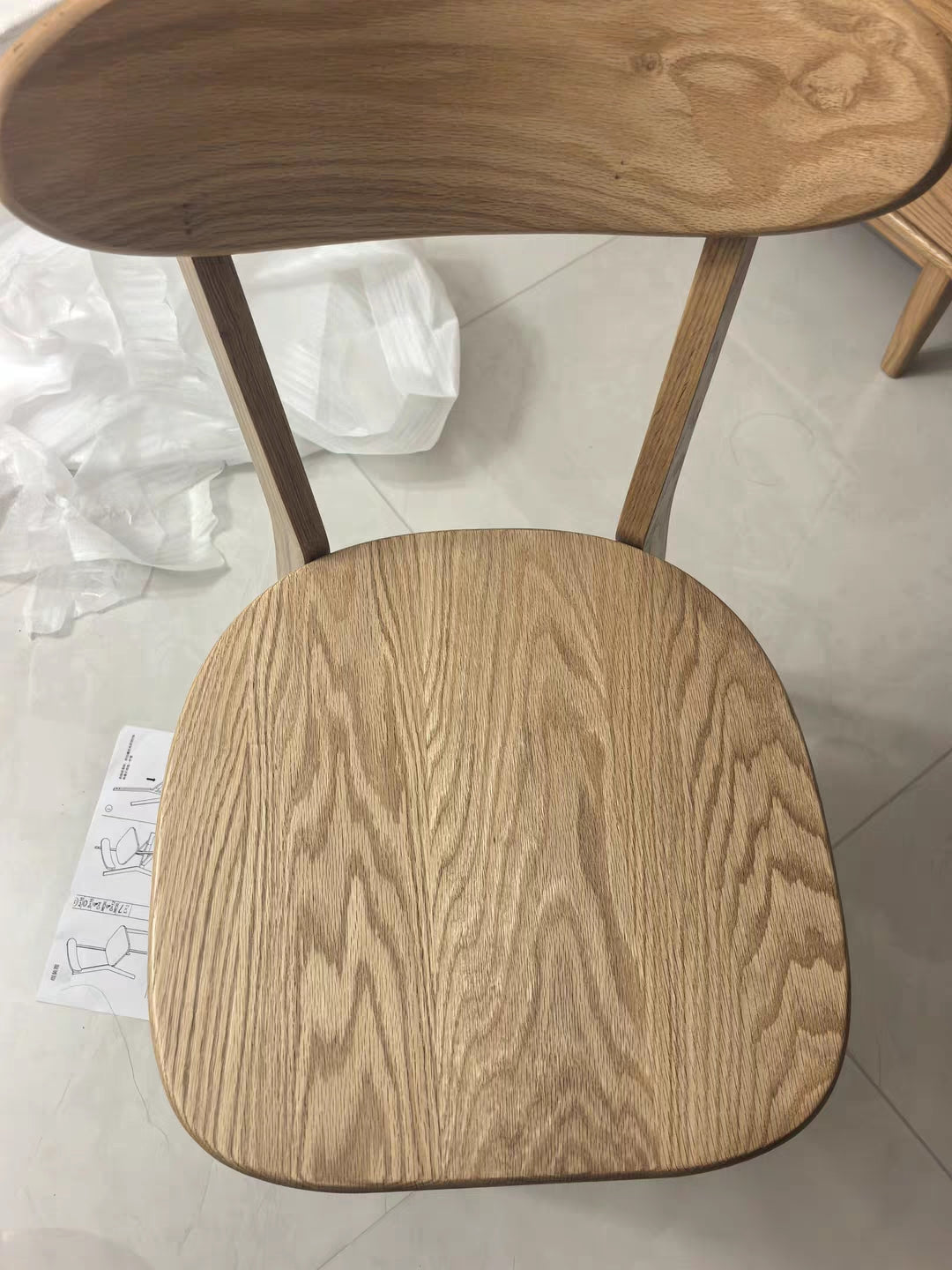 Oak and walnut color arc-shaped dining chair YS26031001