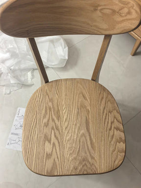Oak and walnut color arc-shaped dining chair YS26031001