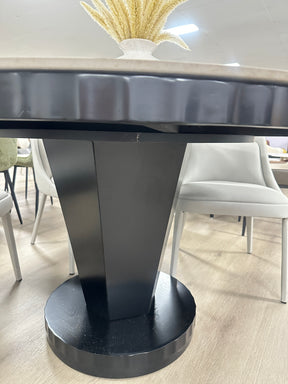 DT993 1.3m Wavy Edge Round Sintered Stone Dining Table