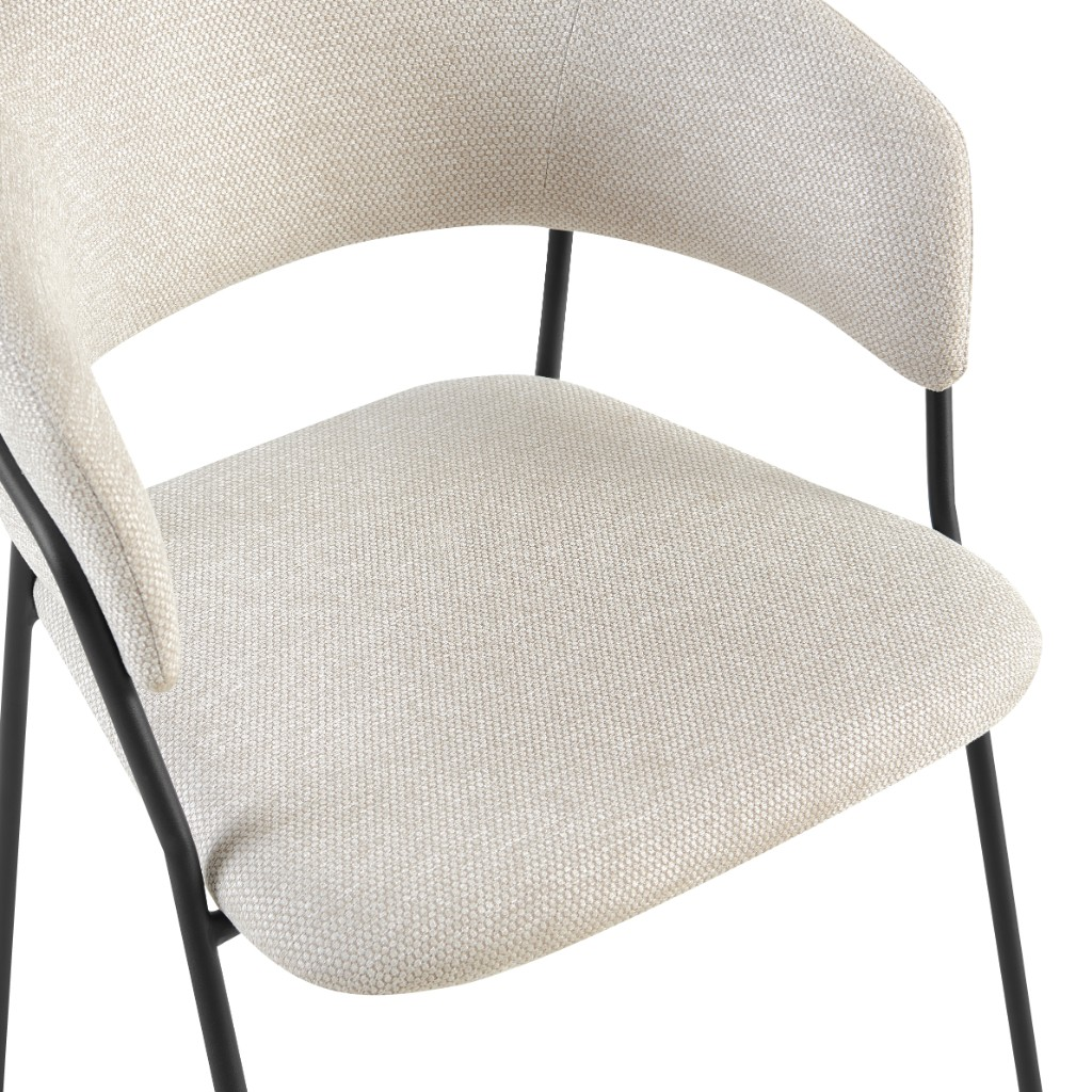 Beige Curved Dining Chair - DC03