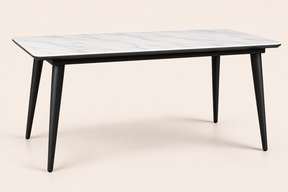 C-001 Glossy Snow Mountain White Sintered Stone Dining Table
