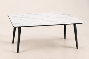 C-001 Glossy Snow Mountain White Sintered Stone Dining Table