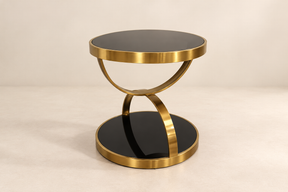 Model 842 Black Tempered Glass Side Table