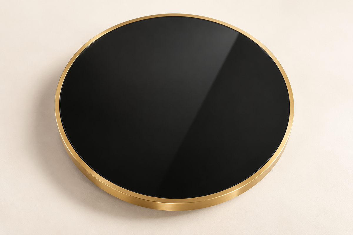 Model 842 Black Tempered Glass Side Table