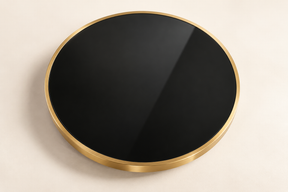 Model 842 Black Tempered Glass Side Table