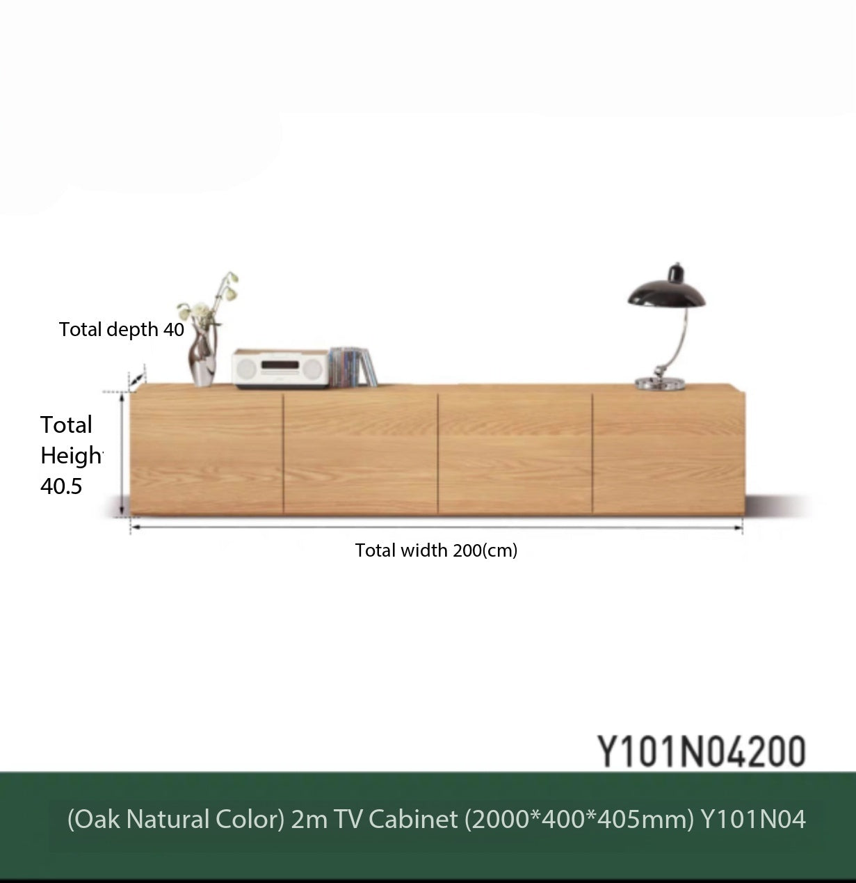Oak Y101N04 2.0m Floor Standing TV Stand