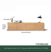 Oak Y101N04 2.0m Floor Standing TV Stand