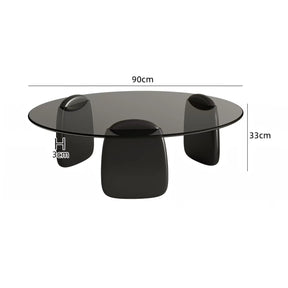 #8004 Glass Coffee Table Set | Round Coffee Table + Side Table