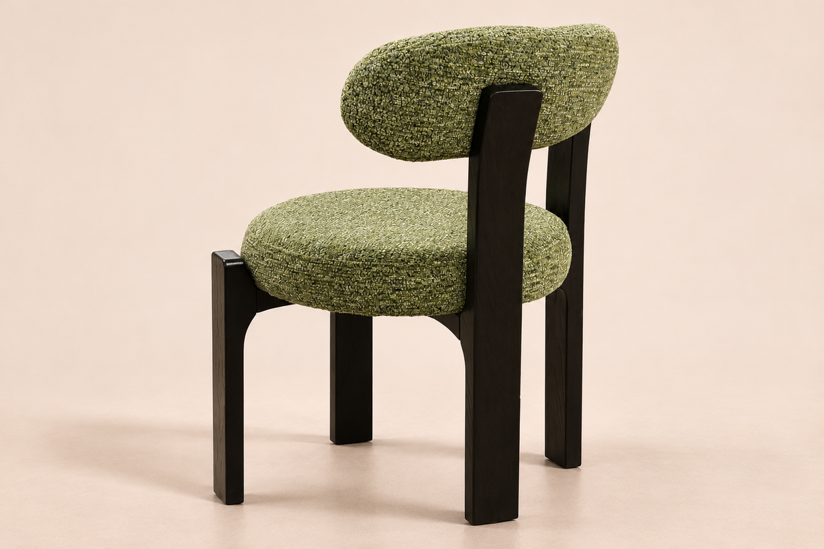 #Y9902 Dining Chair – Green & Beige Fabric
